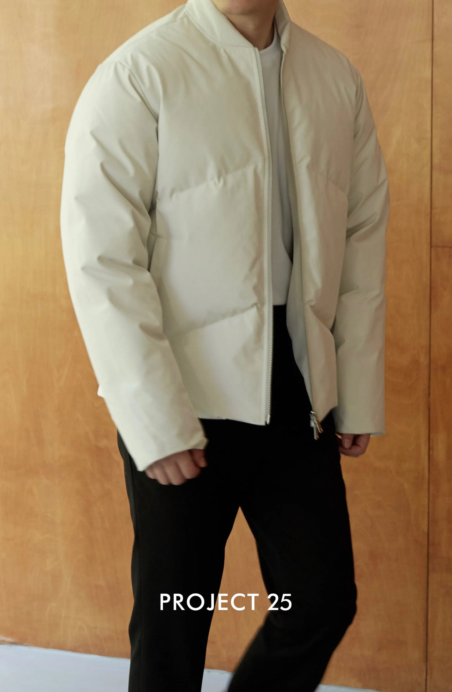 PROJECT 25 Men's Short Simple 90% White Duck Down Jacket Thickened Warm High-End Down Coat Zip Casual Winter Jacket