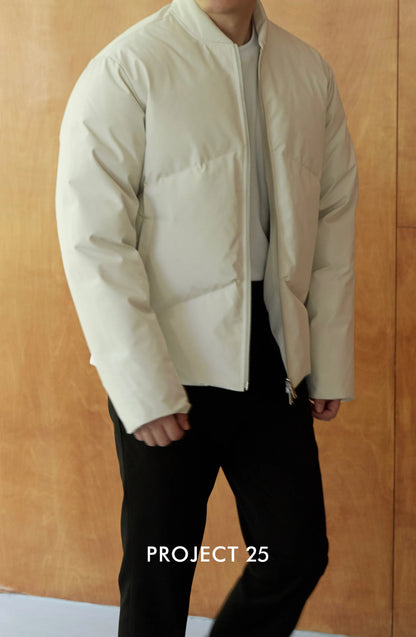 PROJECT 25 Men's Short Simple 90% White Duck Down Jacket Thickened Warm High-End Down Coat Zip Casual Winter Jacket