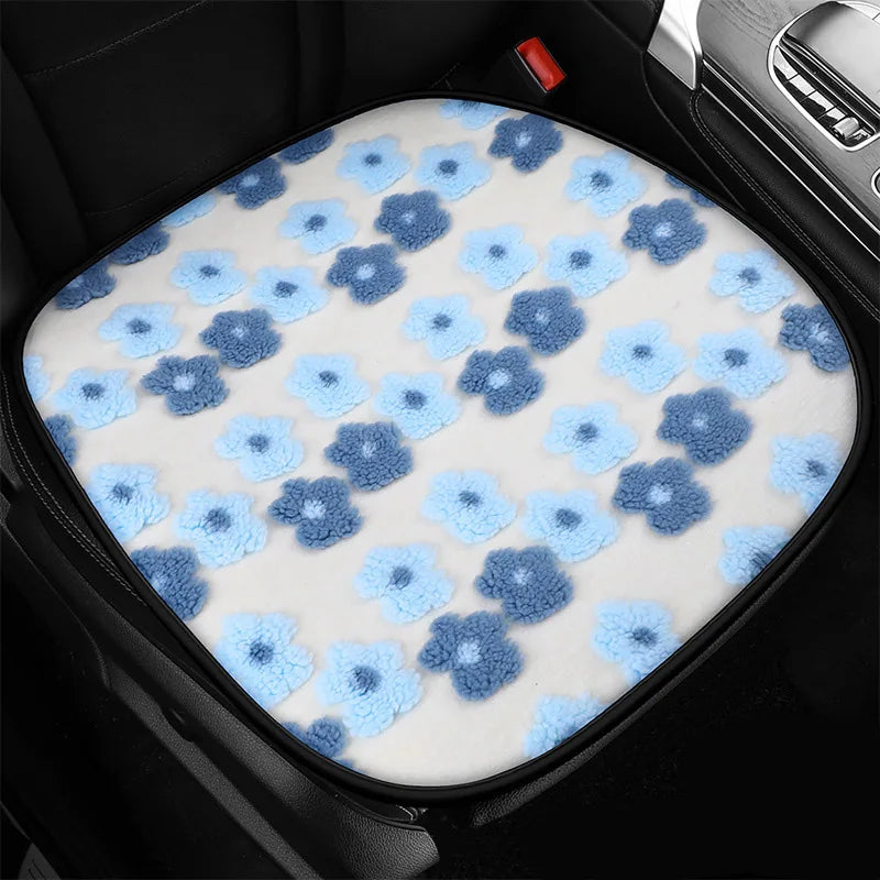 Winter Lamb Wool Car Seat Cushion Three-dimensional Flower Cute Women's Car Seat Cover Anti Slip Breathable Car Interior 2025