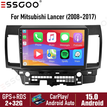 10" Android 15 Car GPS Car Stereo Radio For 2008-2017 Mitsubishi Lancer Apple Carplay 4+64G IPS Touch Screen WiFi GPS BT+DVR&CAM