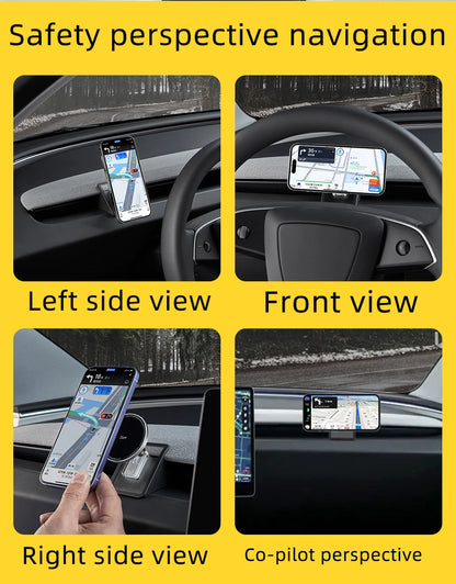 Car Phone Holder Mount for Tesla Model Y Junipe Model3 Highland Cold air low Temperature Charg Magnetic Car Phone Support Frame