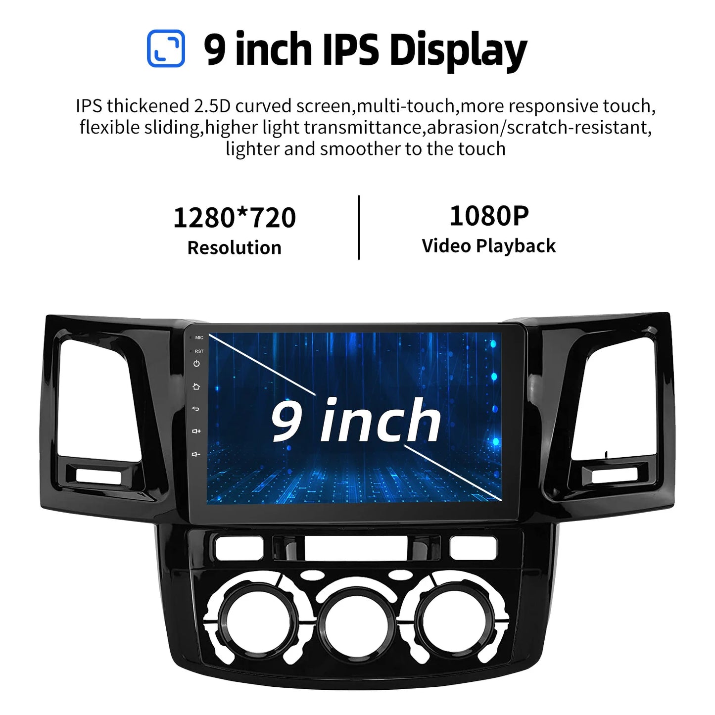 DAB+ 9“ Android 15 For Toyota Fortuner HILUX Revo Vigo N70 2007-2015 Multimedia Video Player Stereo GPS 2din Carplay Car Radio