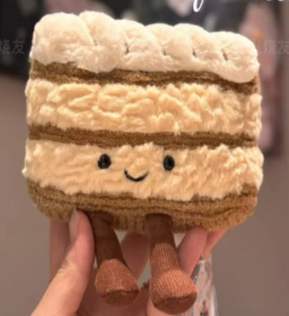 High Quality Smile Cake Plush Toys Soft Stuffed Dessert Dolls with Candle Cherry Birthday Xmas Gift For Kids Cuddly Party Decor
