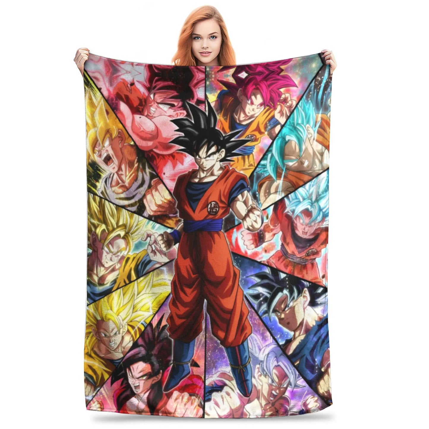 Dragon Ball Blanket Anime Goku Pattern Soft Throw Blankets for Bed Bedroom Quilt Air Conditioning Personalised Warm Bedspread