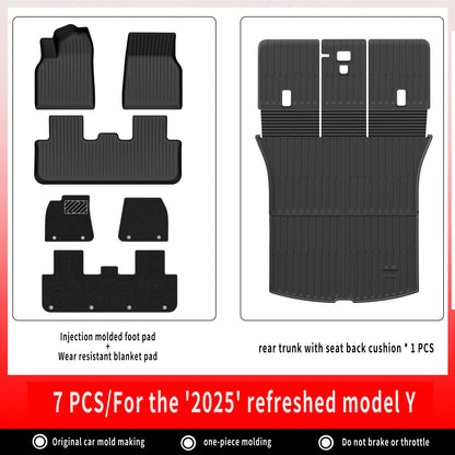 TPE Car Floor Mats For New Tesla Model Y 2025 Juniper Luggage Mat Set Waterproof Anti-slip Trunk Mats Floor Liner Backrest Mats