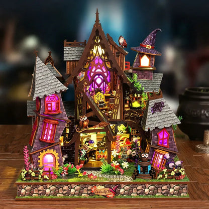 DIY 3D Puzzles Wooden Doll House Figurines Miniatures Bookend Assembled Houses Toys For Friends Birthday Gifts Home Decoration