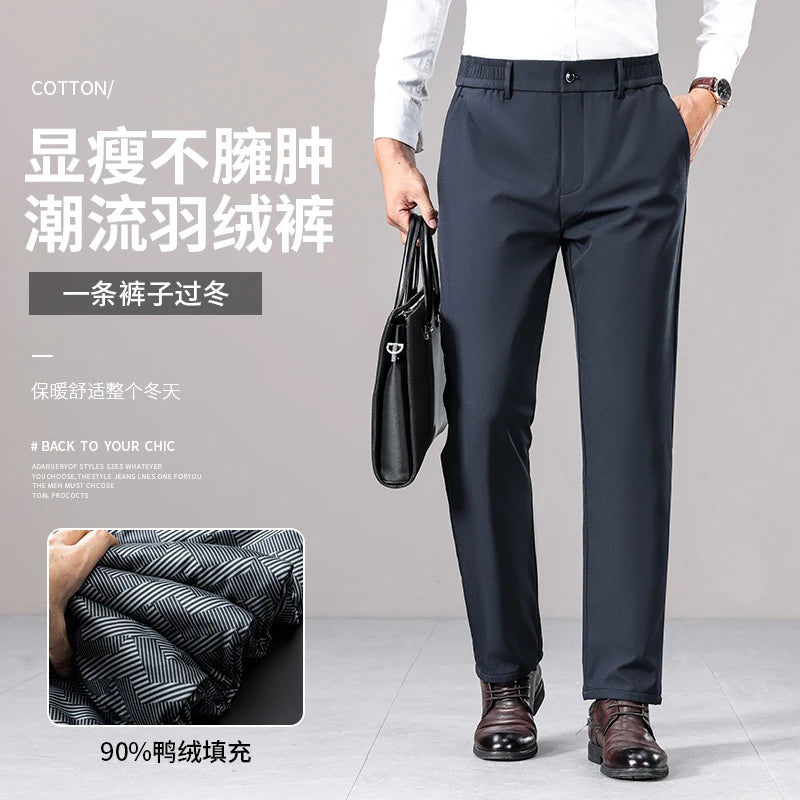 Real 90% White Duck Down Trousers 2025 Men Winter Keep Warm Suit Pants Thick Elastic Waist Male Duck Down Trousers