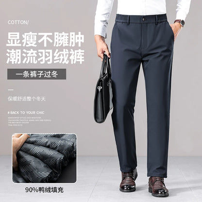 Real 90% White Duck Down Trousers 2025 Men Winter Keep Warm Suit Pants Thick Elastic Waist Male Duck Down Trousers