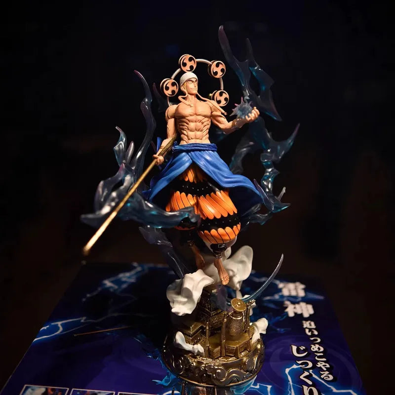 One Piece Gk Enel Three Head Sculpt Light Up Action Figure Statue Collectible Model Desktop Ornament For Anime Fans Wholesale