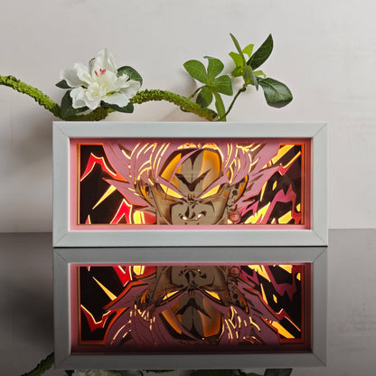 Anime Paper Carved Lamp Cute Figure 3D Paper Led Color Light Box Room Decoration Collect Night Light Gifts