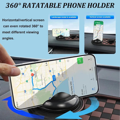 Car Anti-Slip Mat, Rotatable Anti Skid Car Dashboard Pad with Temporary Parking Numbe, Car Anti Slip Mat Phone Holder