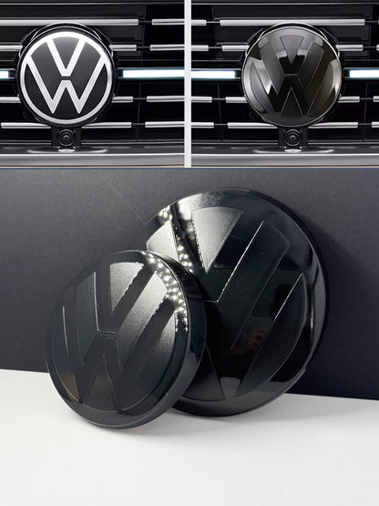 2pcs Front and Rear Emblem For VW Golf 6/Golf 7/Golf 7.5/Golf 8 Not Affect ACC Modified Black Label Flat Mirror Logo CoverSticke