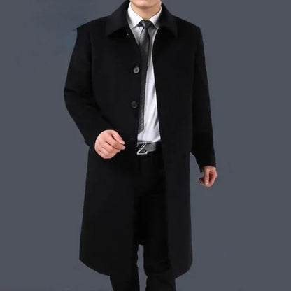 Autumn Winter 85% Cashmere Coat Men's Knee Long Woolen Jacket Business Casual Large Size Clothes Men Clothing Loose Warm Top 6XL