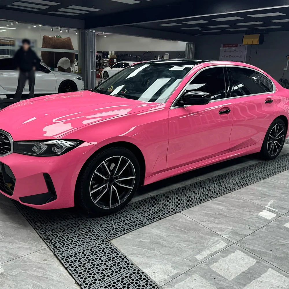 Platinum Rose Pink Auto Wrapping Film Vinyl Wrap Car Stickers Color Change Film Bubble Free Sticker Vinyl Decals Car Accessories