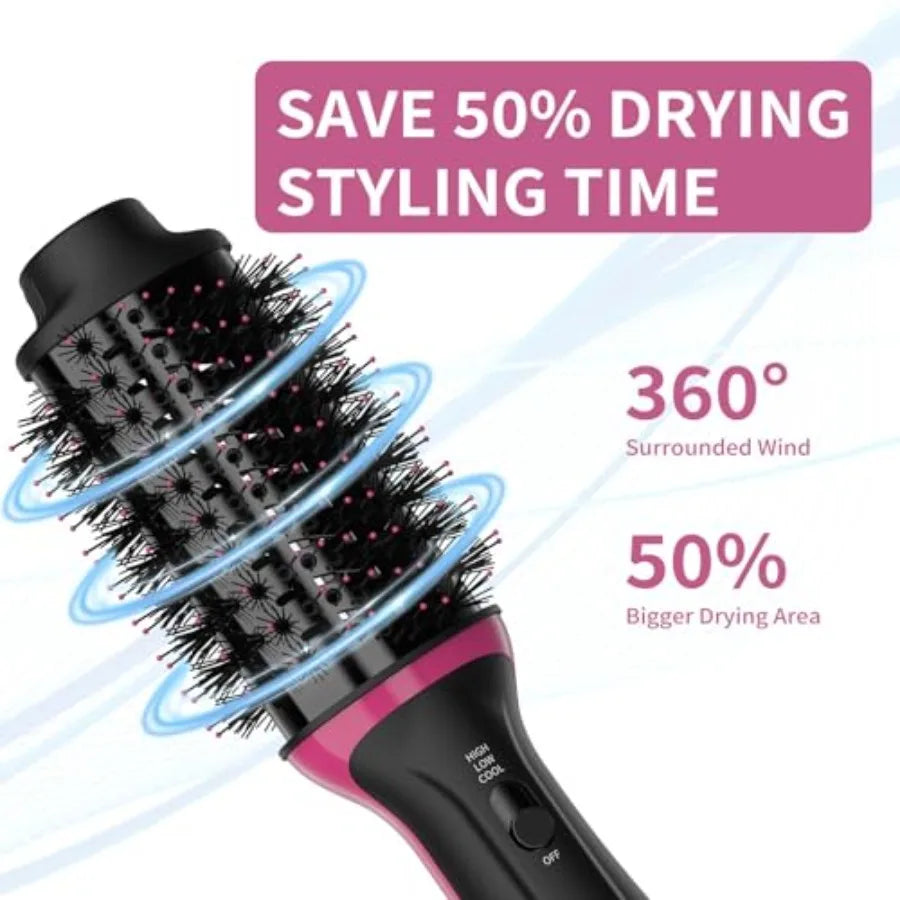 Dual Voltage Hair Dryer Brush for European Travel, 120V - 240V One Step Hair Dryer and Styler Volumizer, Professional Blow Drye