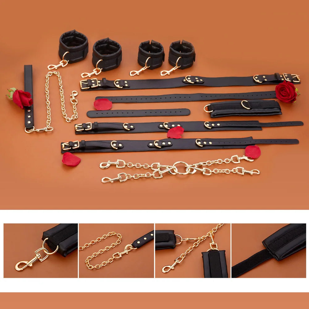 Couple Body Restraint Adult Toy 18+ Handcuff Thigh Split Sex Toy BDSM Erotic SM Slave Cosplay Games Bondage Gear Fetish Harness