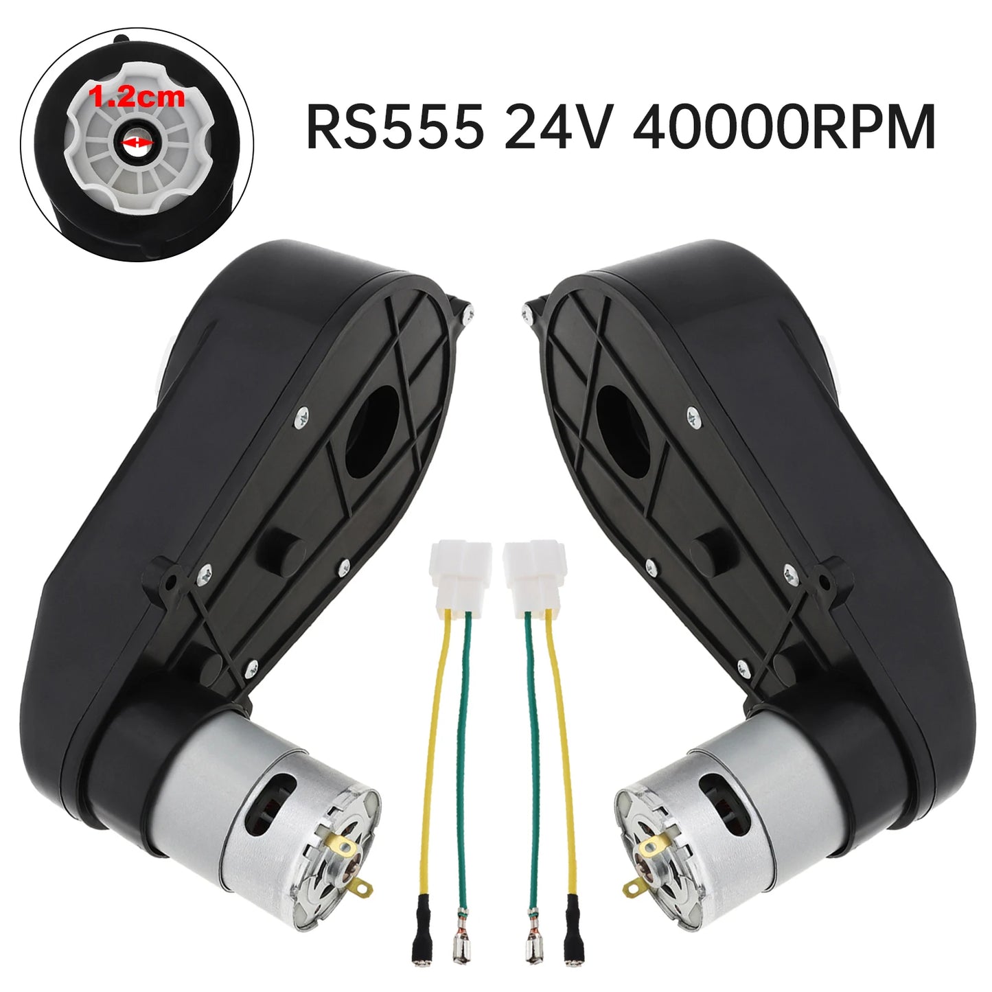 2Pcs RS550/555 Kids Ride On Toys Car Motors Gearbox 6/12/24V Car Wheels Gearbox High Speed DC Motor Tools for Remote Control Car