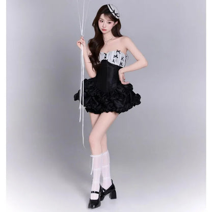 Red Tube Birthday Ready-to-wear Dresses High-end Princess Dress Temperament Celebrity Short Skirt Young Girl Boutique Costume