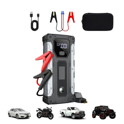QIKUI portable jump starter car battery, 8000mAh 12V Petrol Diesel Car booster batterie voiture, rechargeable lighting 3 in 1