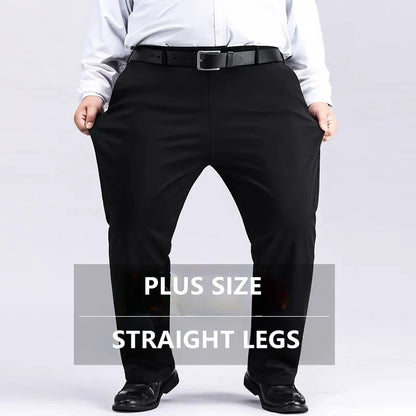 Men Suit Pants Thick Autumn Stretched Business Loose Straight Work Plus size 150KG 48 50 52 Spring Male Office Formal Trousers