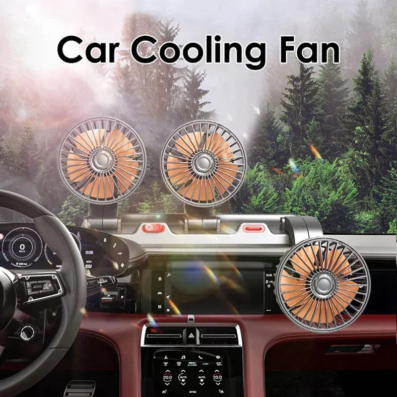 Car Fan 360° Adjustable 3 Head Air Fan Automotive Electric Fan 5V/12V/24V Fan 2 Speeds Car Silent Fan For Home Desk Office&Car