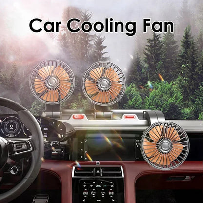 Car Fan 360° Adjustable 3 Head Air Fan Automotive Electric Fan 5V/12V/24V Fan 2 Speeds Car Silent Fan For Home Desk Office&Car
