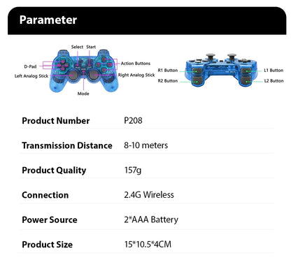 2.4G Wireless Controller Gamepad Dual Vibration Joystick for P2 Console PC Game Controle Joypad USB