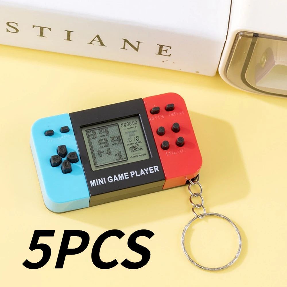 Handheld electronic game console handheld toy classic nostalgic Tetris game keychain small pendant
