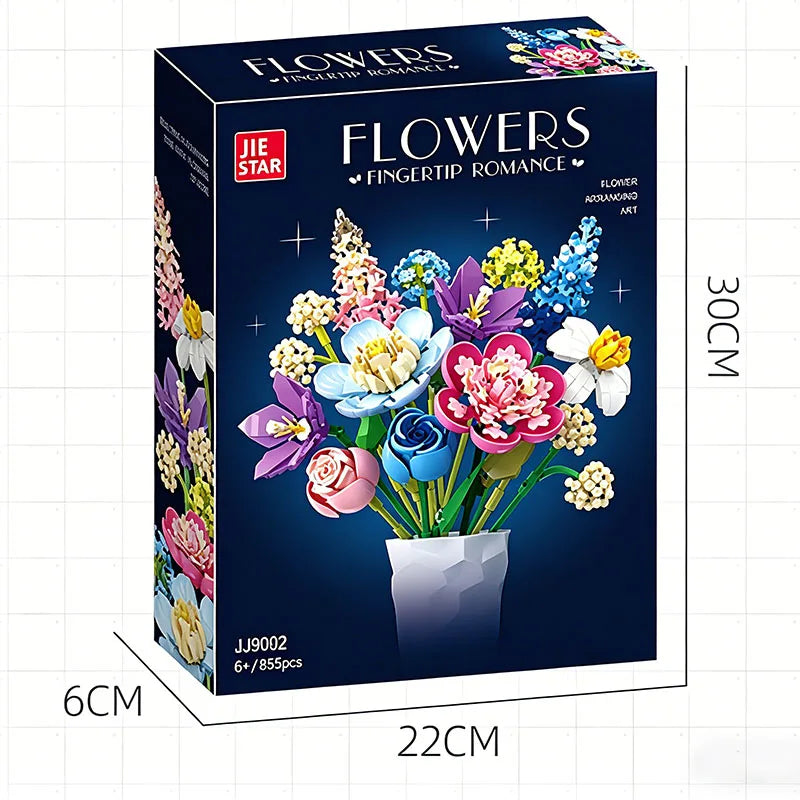 2026 New Moc 505 Pcs Bouquet Model Assembly Building Block Educational Adults Kid Toys Flowers Bricks Set Desktop Ornament Gifts