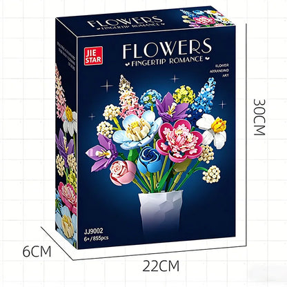 2026 New Moc 505 Pcs Bouquet Model Assembly Building Block Educational Adults Kid Toys Flowers Bricks Set Desktop Ornament Gifts