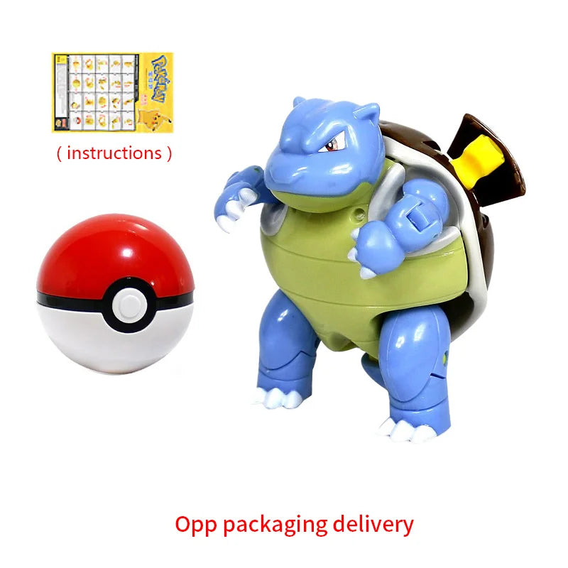 Pokemon Figure ball transform Action Gyarados Charizard Venusaur Blastoise Mewtwo Pikachu Mew Snorlax Poke ball Pokeball gift