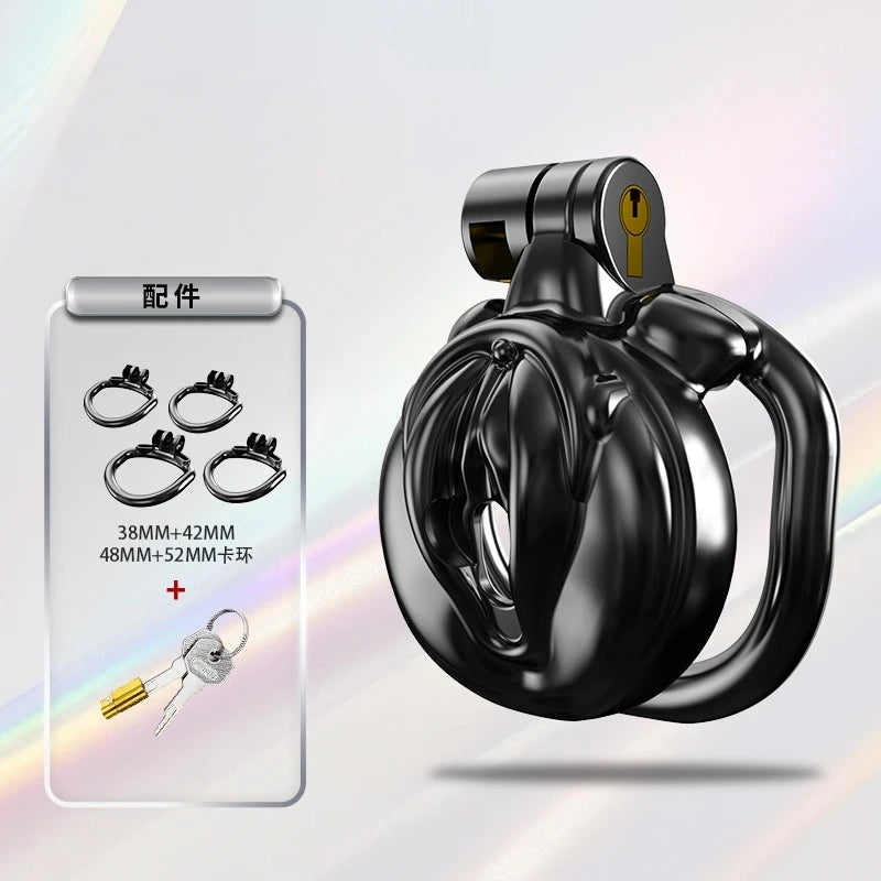 Male Chastity Cage Resin Breathable Design Secure Lock Anti Removal Discreet Device Adjustable Ring Personal Wellness Adult Toy