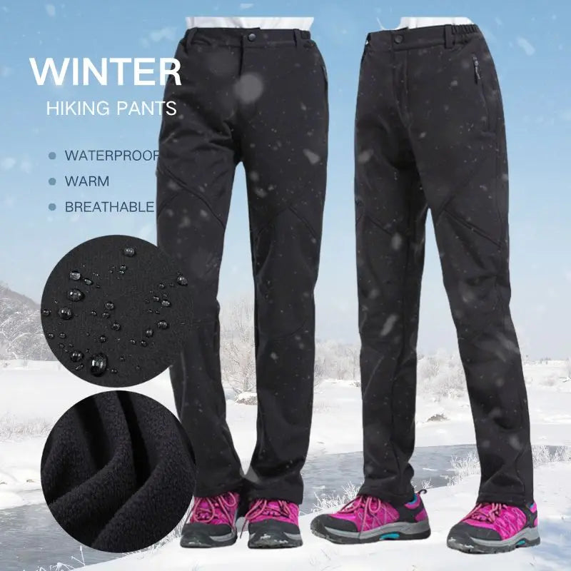 TRVLWEGO Women's Winter Hiking Pants Outdoor Camping Travel Windproof Snow-Fleece Lined Breathable Warm Trekking Trousers