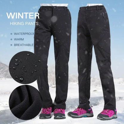 TRVLWEGO Women's Winter Hiking Pants Outdoor Camping Travel Windproof Snow-Fleece Lined Breathable Warm Trekking Trousers