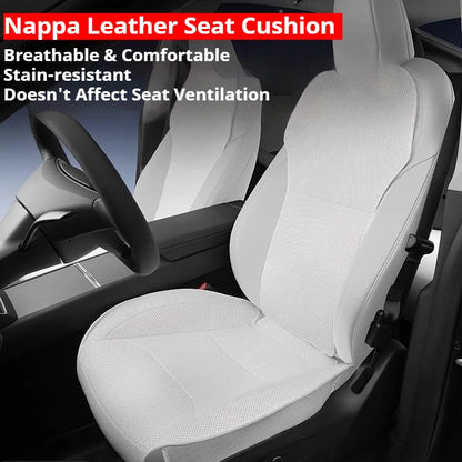 For Tesla Model Y Juniper 2025+ & 2026 Nappa Leather Seat Cushion Ventilation Comfortable Split Single Sitting Back row Set