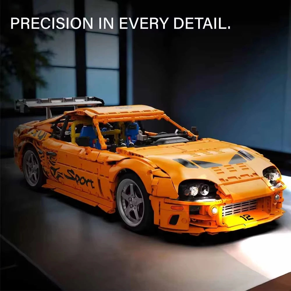 1:8 4508Pcs Classic Super Sports Car Building Blocks A80 Racing Car Model Bricks Desktop Ornament Toys Adult Gifts Boys