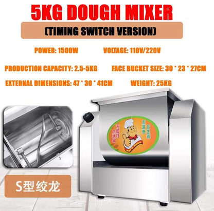 110V 220V Electric Mixer Commercial Active Noodle Making Machine Stuffing Machine Stainless Steel Mixing Kneading Machine