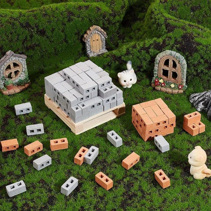 Mini Bricks 1/12 Scale Landscaping Model Tiny DIY Construction Buildings for Dollhouse Accessories Building Set