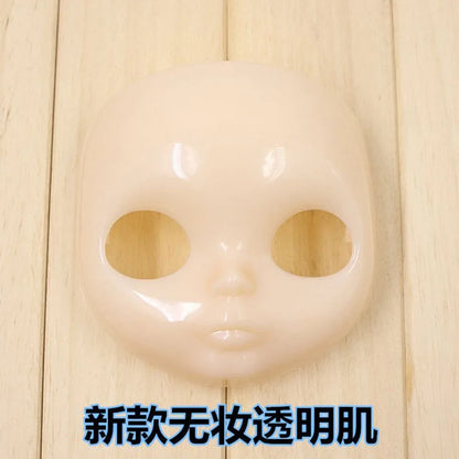 1/6 DBS Blyth Doll Face Without Makeup Faceplate Backplate Screws for DIY Makeup Newbie Practice Custom Doll Toys Accessories