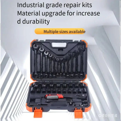 37-Piece Set Socket Wrench Automobile Repair Tool Combination Set Air-Powered Socket Wrench Kit for Automotive Maintenance