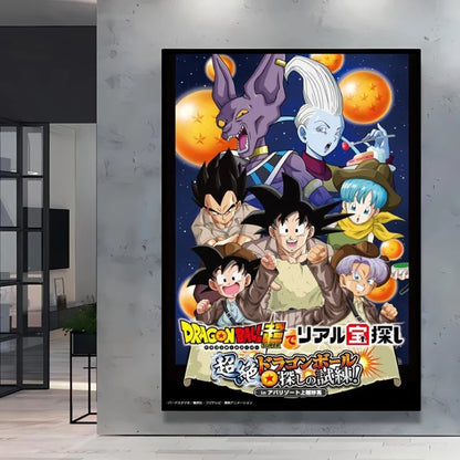 Dragon Ball Poster Super Saiyan Wall Art Goku Themed Painting Vivid Battle Design Durable Canvas Perfect for Anime Room Decor