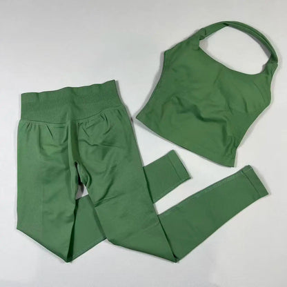 2 Pieces Sportswear Women Yoga Set Gym Clothes Sportswear Yoga Suits High Waist Scrunch Fitness Tracksuits  Pilates Set