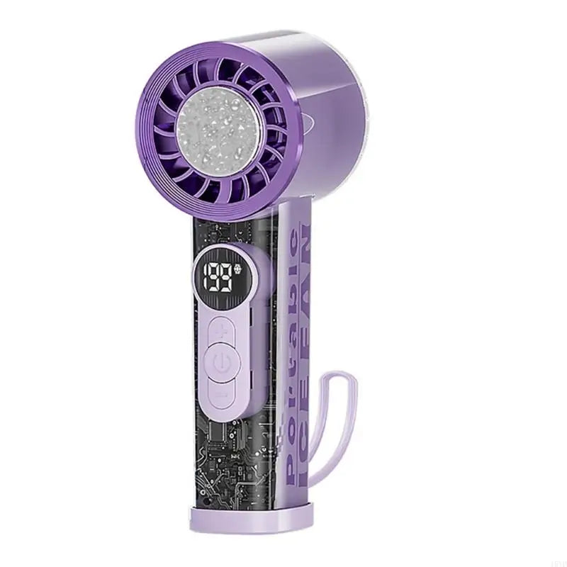 Portable Handheld Fan Rechargeable Clear Shell Cooling Fan for Outdoor Activities, Travel, Working Easy to Carry