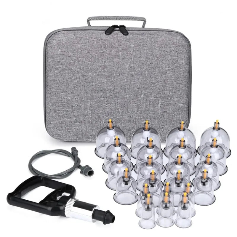 24Pcs Cupping Relax Set Multiple Sizes of Vacuum Cups with Hand Pump and Detailed Cupping Manual Massage Cupping Set for Massage