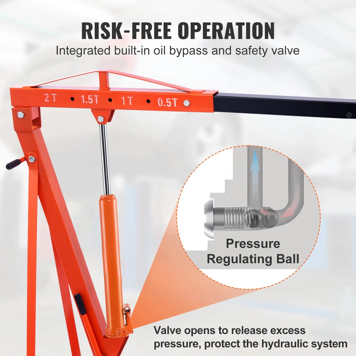 SucceBuy Hydraulic Long Ram Jack 4 Ton Engine Hoist Cylinder with Single Piston Pump Hydraulic Ram Cylinder Engine Lift Hoists