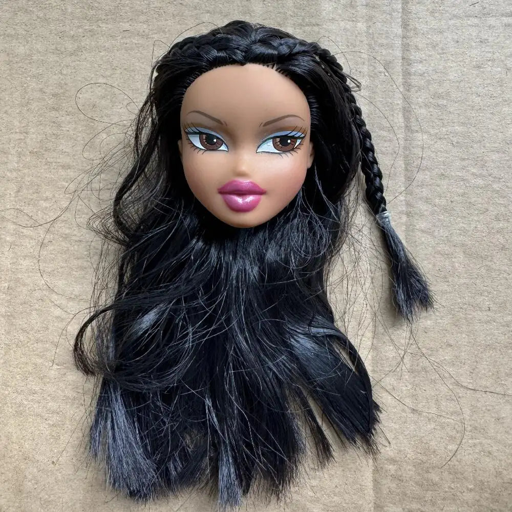 2001 Version Rare Face Doll Heads Classical Sexy Mouth White Brown Skin Colorful Hair Girls Boys Doll Parts For Collectors