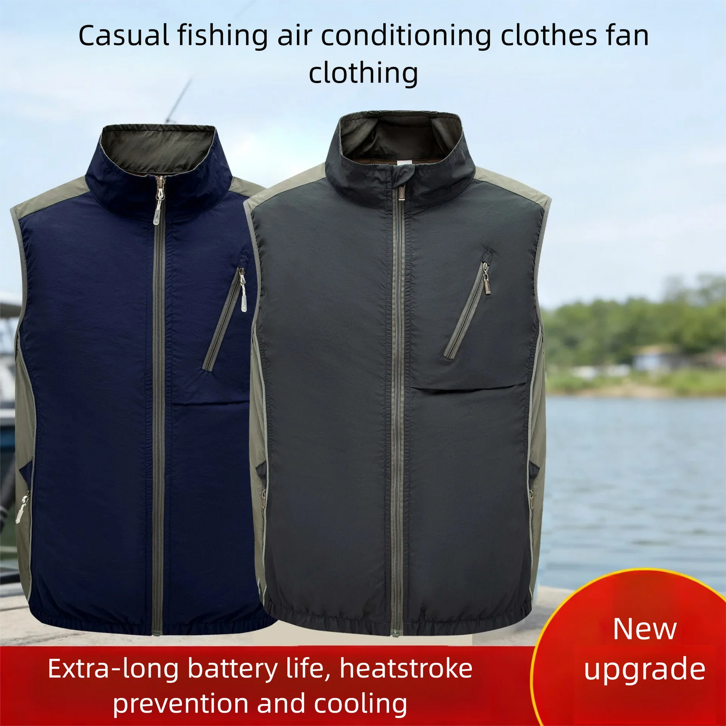 Summer USB Refrigeration Air Conditioning Clothes Men's Outdoor Cooling Fishing Vest Outdoor High-temperature Resistant Workwear