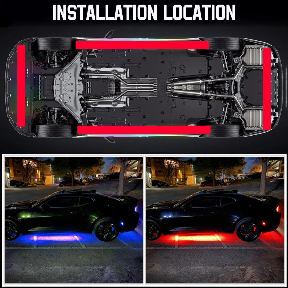 Waterproof Flexible LED Strip Light RGB Underbody Neon Light Auto Decorative Atmosphere Lamp