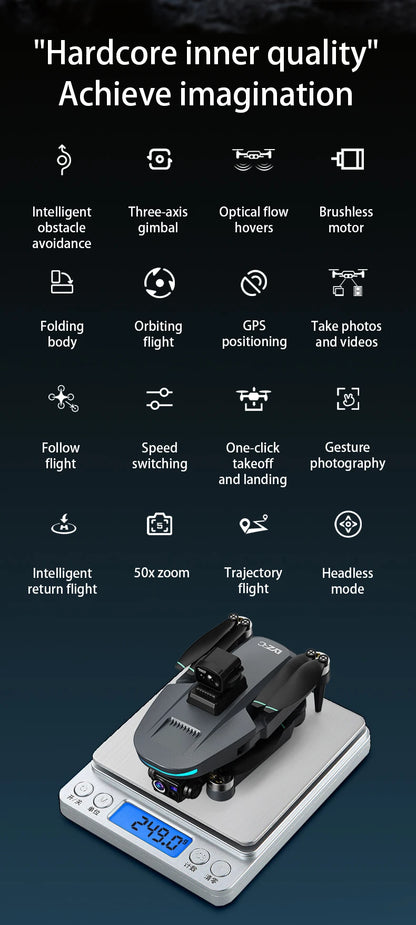 L200 PLUS GPS Drone 5G WIFI Professional 8K 3-axis Gimbal Aerial Brushless Obstacle Avoidance HD Dual Camera Security Drone Toys