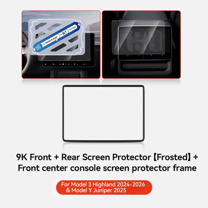 YZ Tempered Glass Film Protector For Tesla Model 3/Y/YL Highland Juniper 2025-2026 Rear Row Center Control Screen Protective